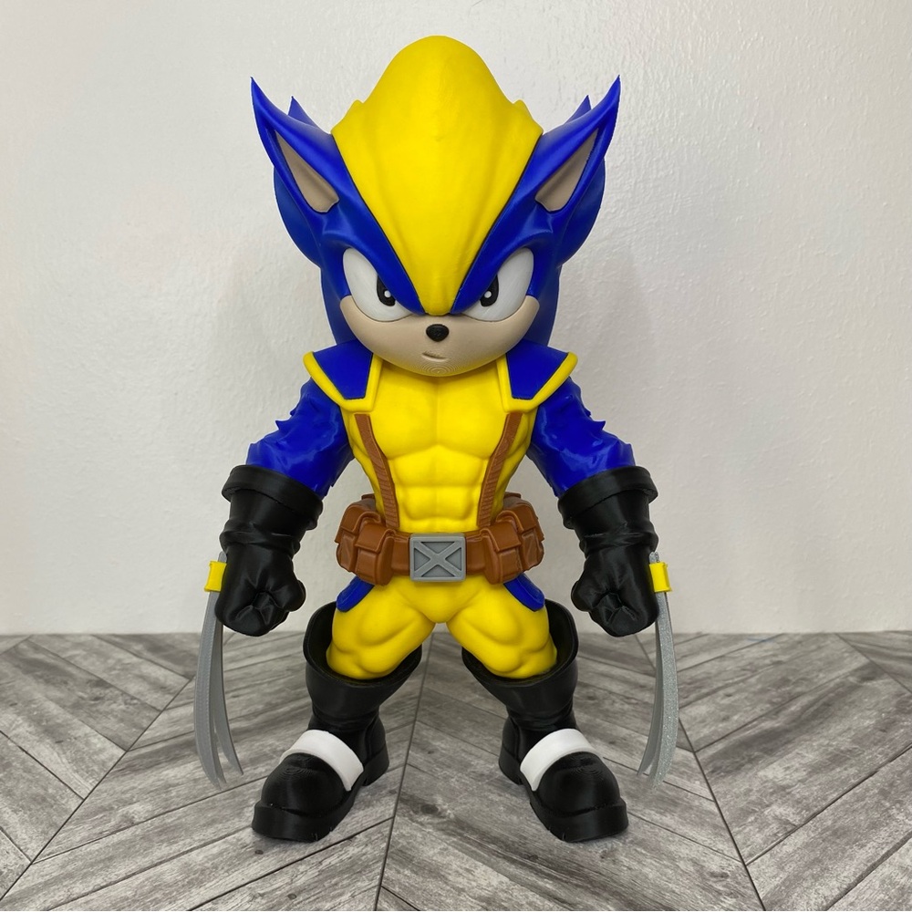 Sonic x Wolverine Fusion Mashup 11 Inch 3d Printed Display statue SONIVERINE